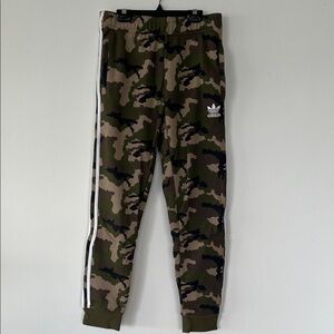 adidas Camouflage Sweatpants with White Side Stripes